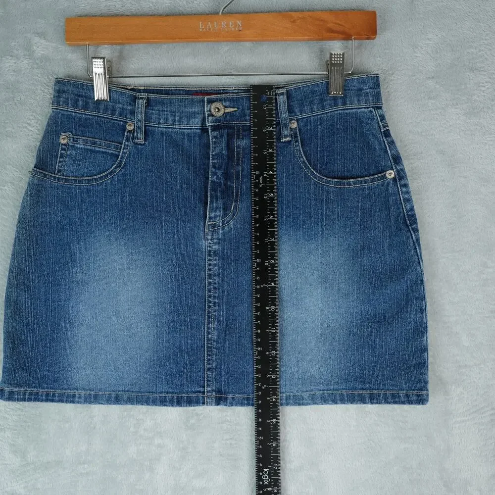 Lazer Jeans Skirt‎ Womens Juniors 9 Demim Mini Skirt Stretch Y2K